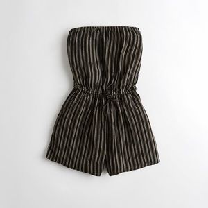 hollister striped strapless romper